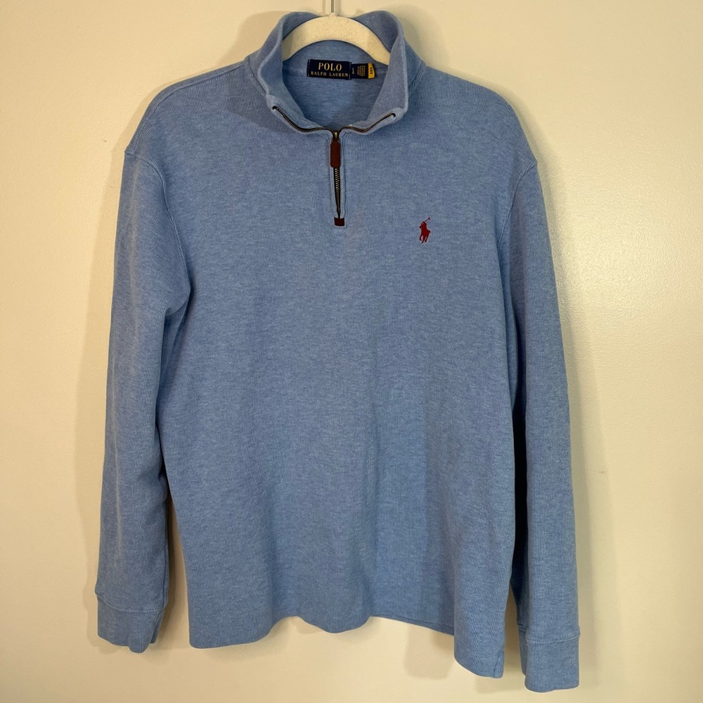 Polo Ralph Lauren Blue Quarter-Zip Pullover Sweater Men’s L